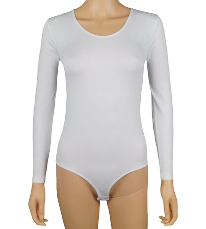 J&C Dames body 6889 met lange mouw slipmodel Wit