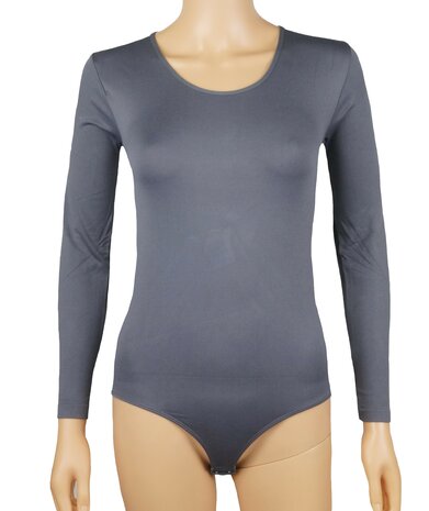 J&C Dames body 6889 met lange mouw slipmodel Grijs