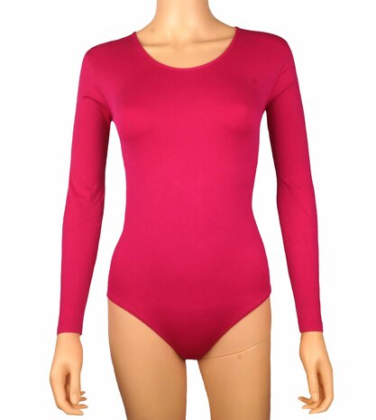 Dames body J&C met Lange mouw slipmodel Fuchsia