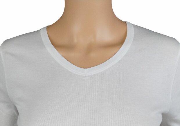 Dames T-shirt Schöller met korte mouw en V-hals Wit