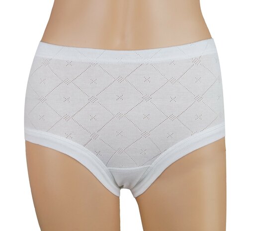 Dames TailleSlip Con-ta 100% katoen Jacquard Wit 