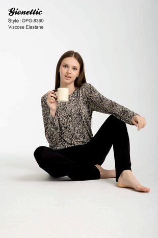 Dames Pyjama Jaylin van Gionettic met lange mouw