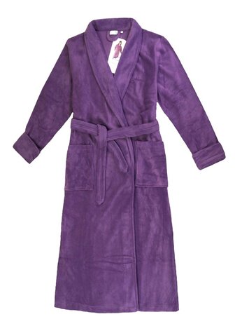Dames lange fleece badjas Paars