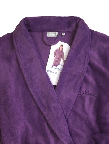 Dames lange fleece badjas Paars