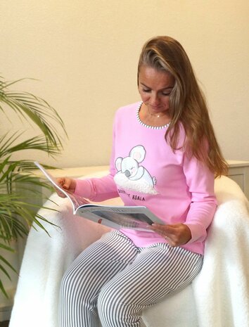 Dames pyjama 100% Katoen interlock van Gionettic ( Koala)