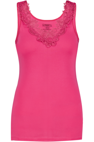 Dames Toker hemd met kant en brede bandjes