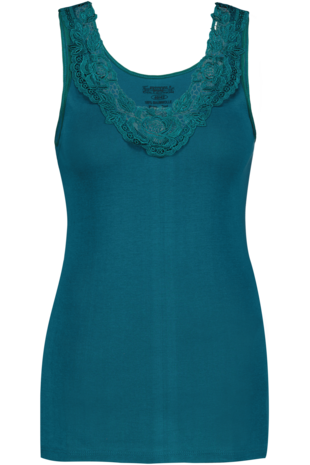 Dames Toker hemd met kant en brede bandjes