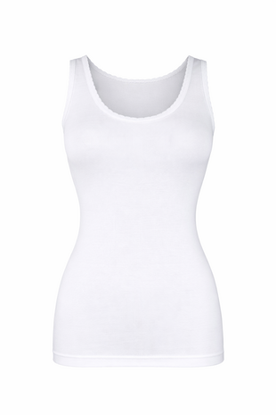 Dames hemd Con-Ta met schulprandje 100% Katoen Wit