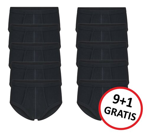 Beeren 9+1 Pack heren slips M3000 Zwart