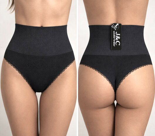 J&C dames corrigerende string W3235 Zwart