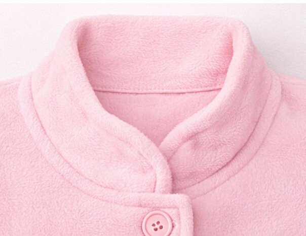 Dames lange ochtendjas met knoopsluiting Roze