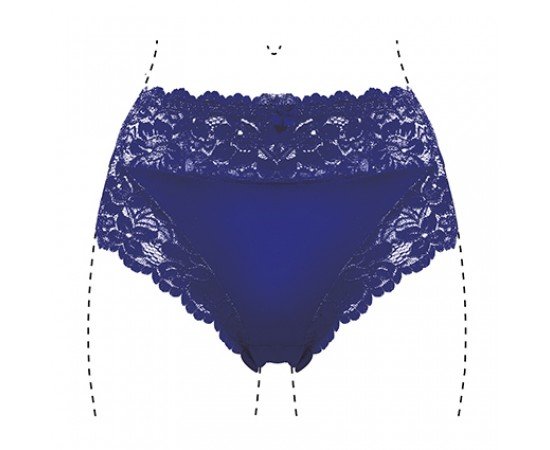 J&C Dames tailleslip met kant Blauw H805