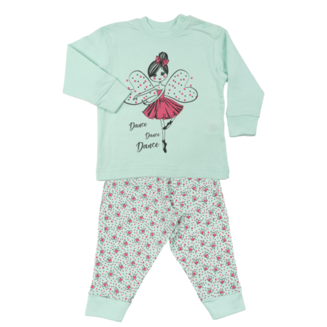 Fun2Wear Kinder pyjama 100% Katoen Dance Princess Mint