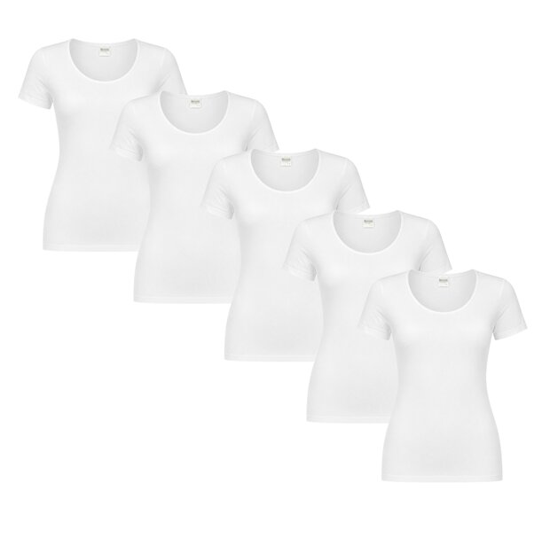 10-PACK BEEREN DAMES T-SHIRT MET O-HALS EN KORTE MOUW M3000 WIT