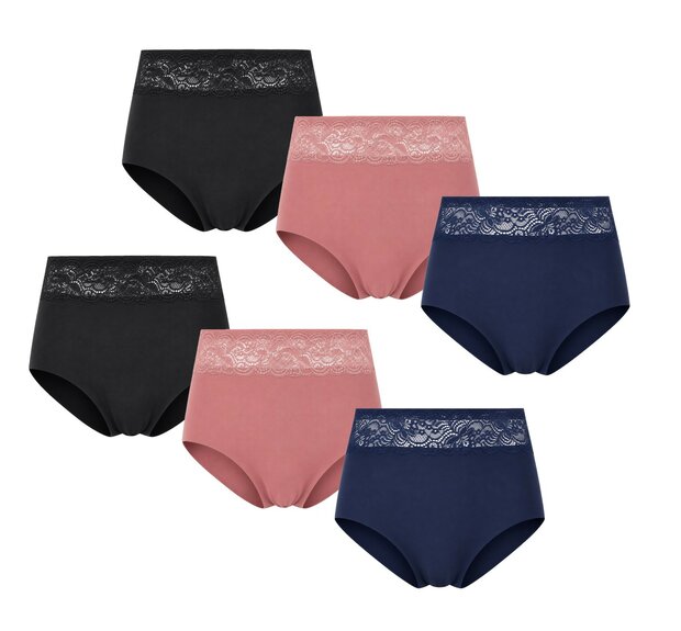 6-Pack Dames tailleslips met kant 808 J&amp;C 