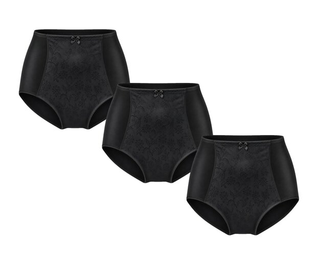 3-pack Dames Tailleslip art.8012 Zwart van J&amp;C