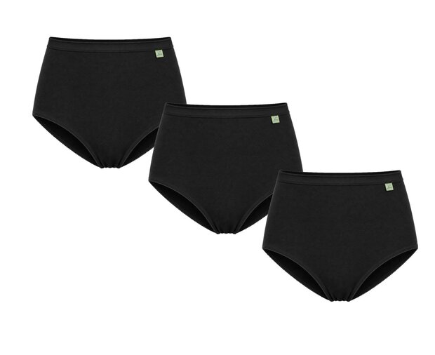 3-pack Lunatex dames Maxi slips (Taille) Zwart