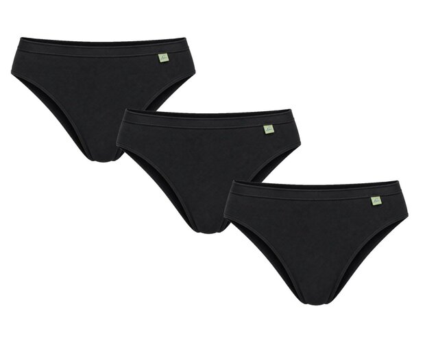 3-Pack Lunatex dames High-leg slip Zwart