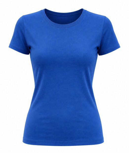 Dames T-shirt met O-Hals en  korte mouw Blauw