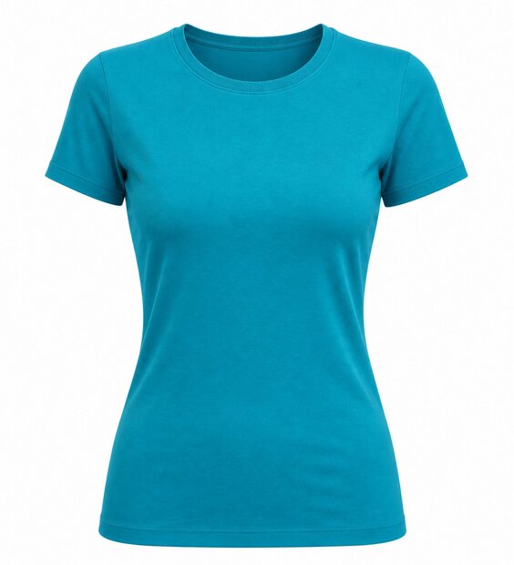 Dames T-shirt met O-Hals  en korte mouw