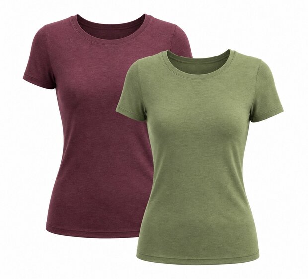 2-pack Dames T-shirt met O-Hals assorti 
