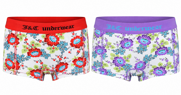 2-pack Dames Hipster Rood+Paars J&amp;C