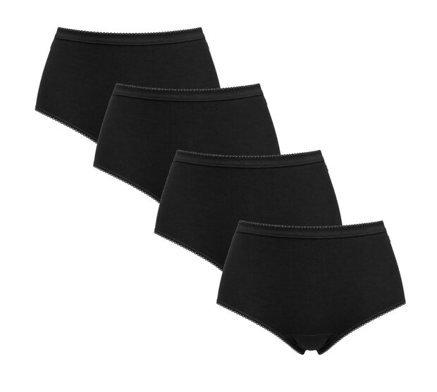 3+1 pack Dames Sloggi midi slip Basic+ Zwart