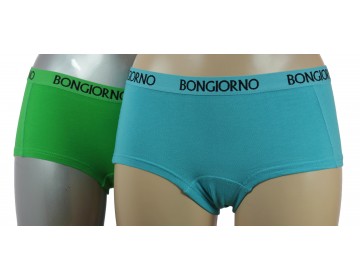 2 pack Bongiorno dames short blauw groen