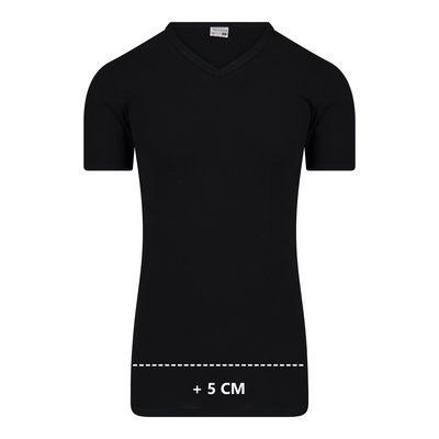 Beeren Extra lang heren T-shirt met V-hals M3000 Zwart