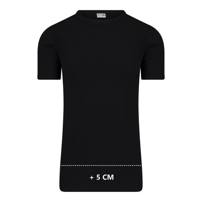 Beeren Extra lang heren T-shirt met O-Hals M3000 Zwart