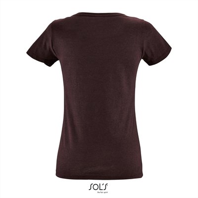 Dames T-shirt met O-Hals Heather Oxblood