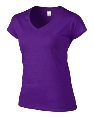 Softstyle Dames T-shirt met V-Hals Purple