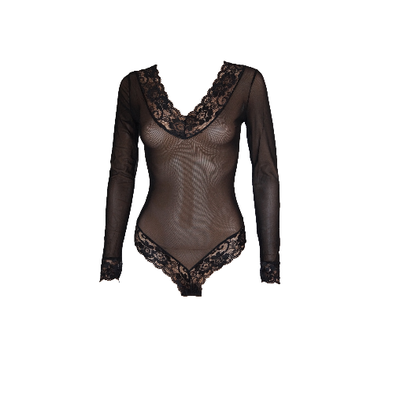 Transparante dames body L.M. slipmodel Zwart