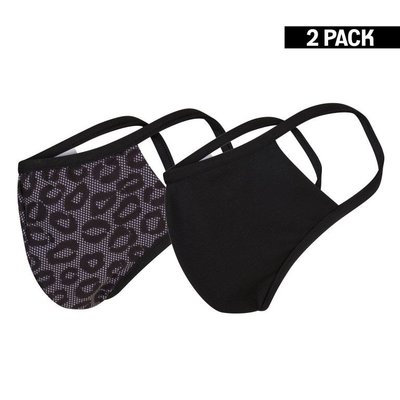Beeren Dames 2-Pack mondkapjes Lace/Zwart maat S