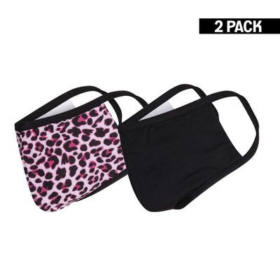Beeren Meisjes 2-Pack Mondkapjes Panter/Zwart 10-16 jaar