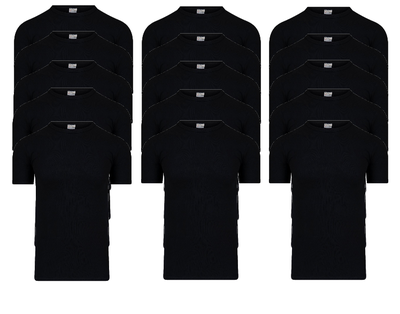 Beeren 15-Pack Heren T-shirts met O-Hals M3000 Zwart