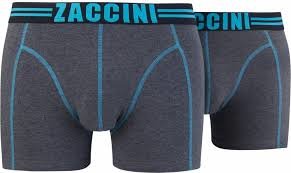 Zaccini 2-pack Heren boxershorts Grey Aqua