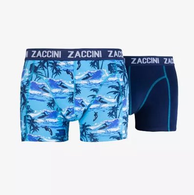 Zaccini 2-pack Heren boxershorts  Blue/White