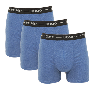 UOMO 3-Pack Heren boxershorts Melee Blauw
