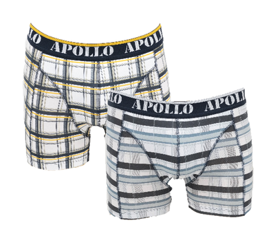 Apollo 2-Pack Heren boxershorts Groen/Geel