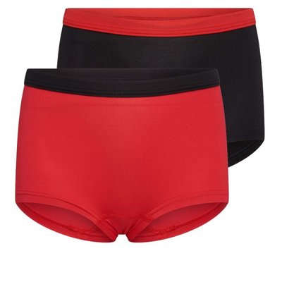 2 pack Beeren Mix&Match meisjes boxershorts Rood/Zwart