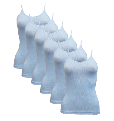 Beeren 6-Pack Dames spaghetti hemd Beeren Young Bleu