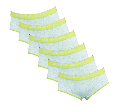 Beeren 6-Pack Meisjes slips Love Lime