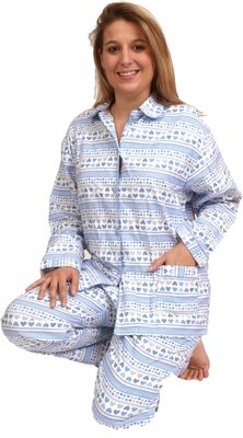Cocodream Flanel Pyjama Hart Blauw