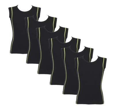 Beeren 6-Pack Jongens mouwloze shirts B.Y. Ricardo Groen