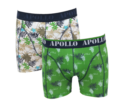 Apollo 2-Pack Heren boxershorts Groen/Bruin