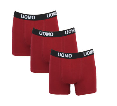 UOMO 3-Pack Heren boxershorts Rood