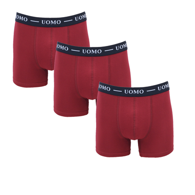 UOMO 3-Pack Heren boxershorts Rood