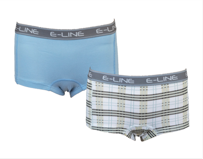 2-pack E-Line dames boxershort Blauw/Ruit