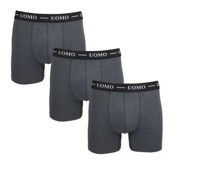 UOMO 3-Pack heren boxershorts Antraciet